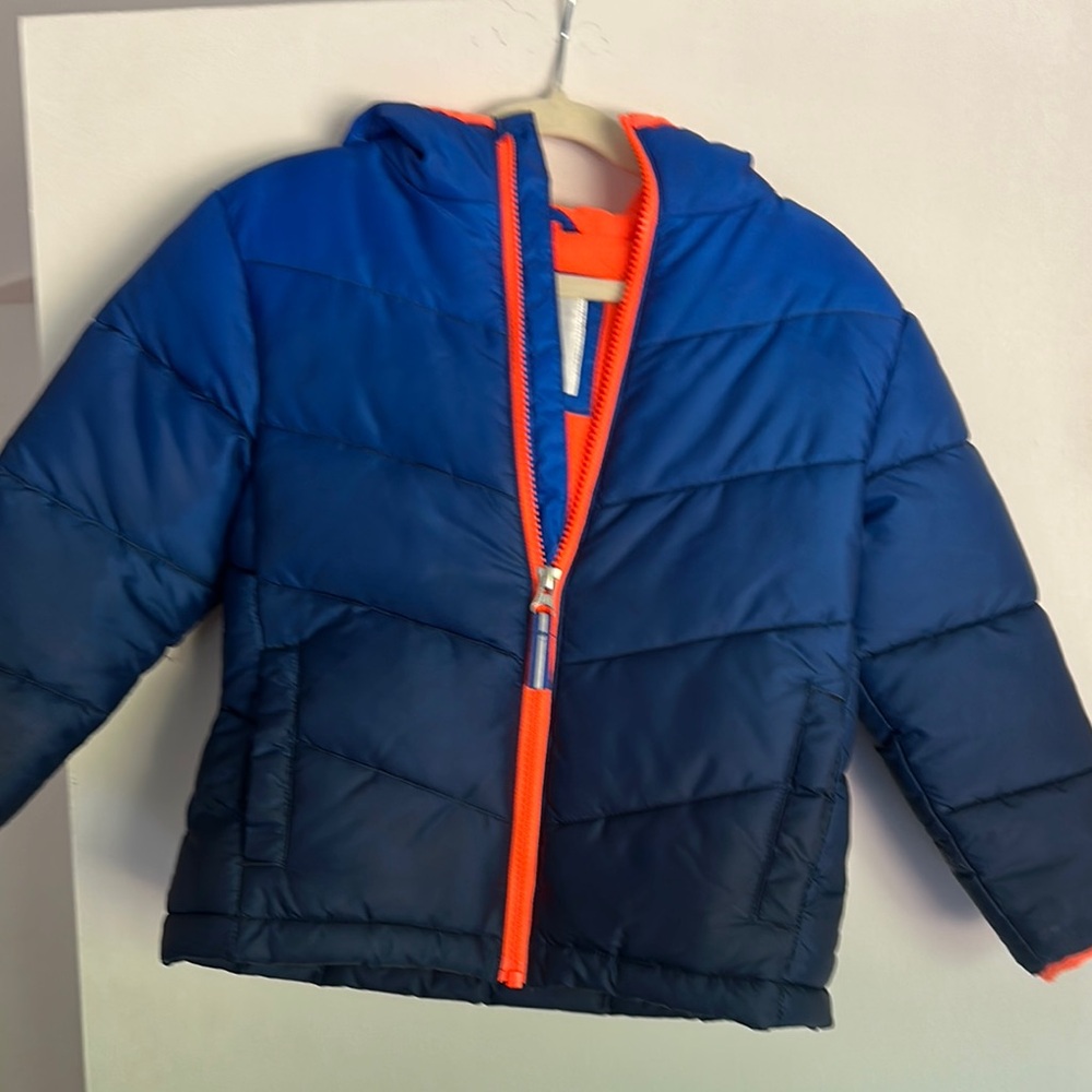 Cozy Kids Puffer Jacket - Blue/Orange